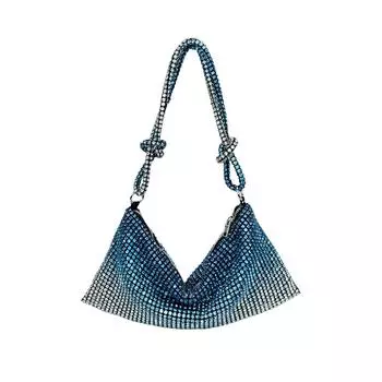 Сумка для подмышки ручной работы с бриллиантами, женская, супер яркая, завязанная, сумка-мешок, знаменитая, легкая, роскошная, сумка для ужина подмышкой красный