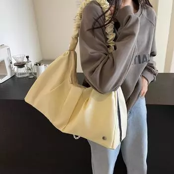 Сумка для поездок на работу, холщовая сумка, большая вместимость, студенческая сумка на плечо, простая универсальная водонепроницаемая тканевая сумка