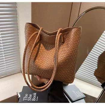 Сумка для поездок на работу в стиле ретро, женская, большой емкости, 2024, новая, повседневная, осенне-зимняя, универсальная, наплечная сумка, простая сумка-тоут зелёный