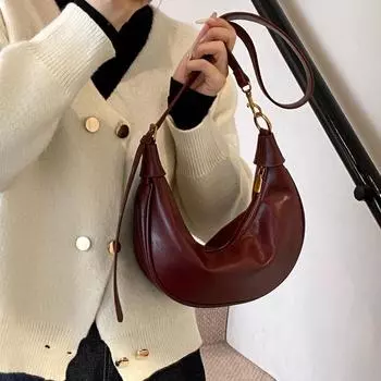 Сумка для поездок на работу в стиле ретро, женская, повседневная, через плечо, сумка-пельмень чёрный