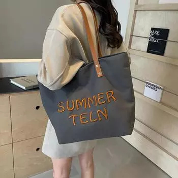 Сумка для поездок на работу женская, большая вместимость, новинка 2024 года, осенне-зимняя, универсальная, одно плечо, для студентов колледжей, для занятий, сумка-тоут