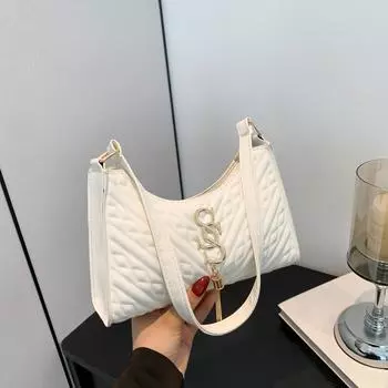 Сумка для поездок на работу женская летняя 2024 года, новая модная корейская версия, простая иностранная сумка через плечо, красивая сумка в форме полумесяца, женская сумка чёрный