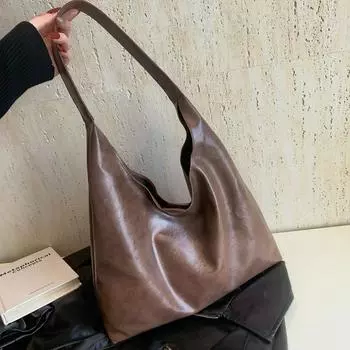 Сумка для поездок на работу женская весна 2024 года новая персонализированная большая вместимость модная текстура красивая сумка через плечо подмышкой чёрный