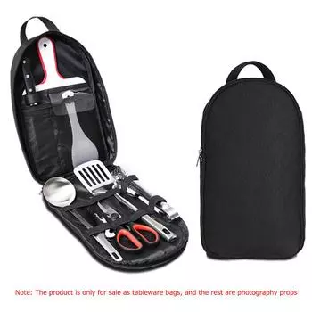 Сумка для походной посуды, портативная дорожная сумка для принадлежностей для барбекю, сумка для кухонных принадлежностей, сумка для посуды для пикника, аксессуары для кемпинга на открытом воздухе CHINA