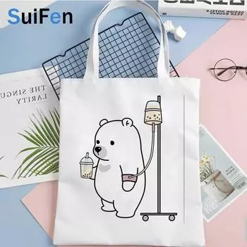 Сумка для покупок для чая boba Bubble bolsa, эко-сумка для покупок, сумка-тоут Boodschappentas на заказ 24*26cm