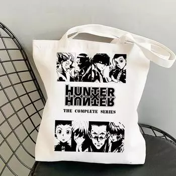 Сумка для покупок Hunter x Hunter bolso, многоразовая холщовая сумка для покупок, складная сетчатая сетка sacolas 24*26cm