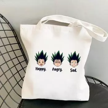 Сумка для покупок Hunter x Hunter, сумка для продуктов bolsa, сумка для вторичной переработки, холщовая сумка-шопер, складная экосумка bolsa compra sacolas 24*26cm