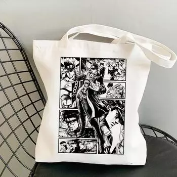 Сумка для покупок Jojo Bizarre Adventure, сумка-тоут для покупок, джутовая сумка bolsa, сумка-шоппер, сумка bolsas de tela, плетеная сумка Reciclaje Sac Cabas на заказ 24*26cm