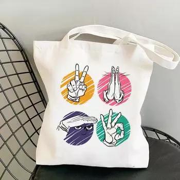 Сумка для покупок Jojo Bizarre Adventure, сумка-шопер, многоразовая сумка для покупок bolsa, сумка для покупок, джутовая сумка-тоут, bolsa compra cabas 24*26cm