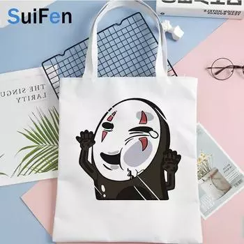 Сумка для покупок Kaonashi, джутовая сумка, bolsas de tela, эко-сумка для продуктов, эко-сумка, ткань boodschappentas, Reciclaje Cabas 24*26cm