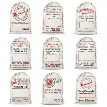 Сумка для покупок Мешок для хранения конфет Санта-Клауса на шнурке Большой B0901006