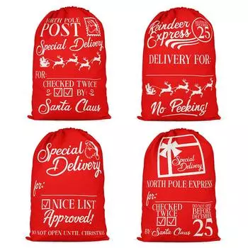 Сумка для покупок Мешок на шнурке Санта-Клаус для хранения конфет Большая сумка B0901004