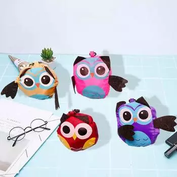 Сумка для покупок с мультяшной совой, складная большая вместительная прочная несущая водонепроницаемая сумка-тоут многоразового использования