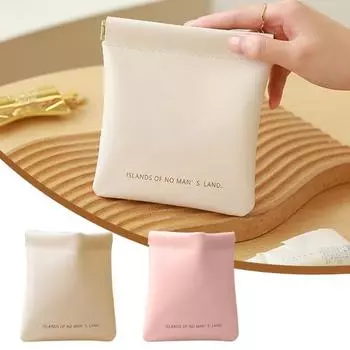 Сумка для помады из утолщенной искусственной кожи, водонепроницаемая, однотонная, портативная, с металлической пружиной, легкая, для путешествий и поездок на работу, косметичка розовый