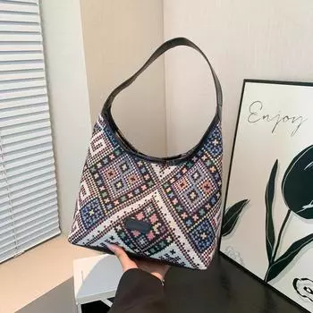 Сумка для повседневного обучения в иностранном стиле для студентов, женская, простая, модная, большая вместительная сумка-тоут, новинка осени 2024 года, сумка через плечо
