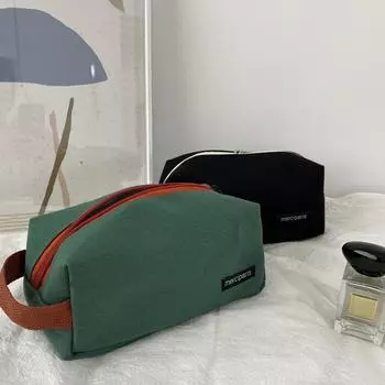 Сумка для принадлежностей на молнии для студентов, косметички, женская косметичка, корейские сумки для хранения чёрный