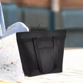 Сумка для продуктов, рыболовная сумка через плечо с застежкой-молнией сверху и внешним карманом, походный рюкзак, дорожная сумка чёрный