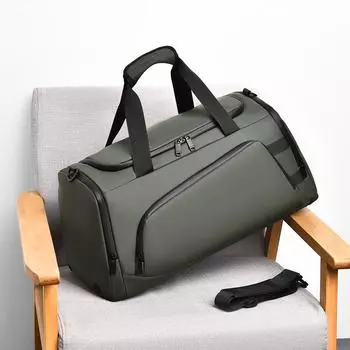 Сумка для путешествий на короткие расстояния, сухая и влажная, мужская, портативная, многофункциональная, спортивная, фитнес-сумка, большая вместимость, сумка через плечо серый