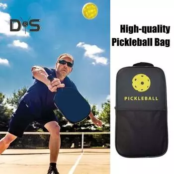 Сумка для ракетки Pickleball, переносная защитная сумка на молнии для ракетки Pickleball, чехол для хранения ракетки для настольного тенниса для путешествий чёрный