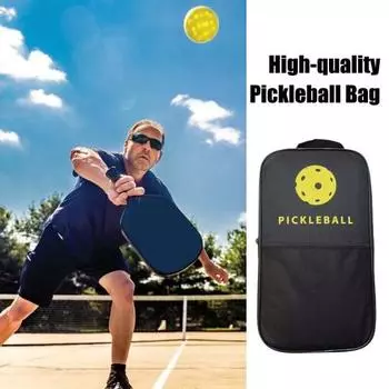 Сумка для ракетки Pickleball, переносная защитная сумка на молнии для ракетки Pickleball, чехол для хранения ракетки для настольного тенниса для путешествий чёрный