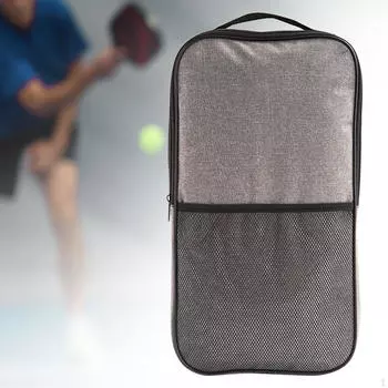 Сумка для ракеток Pickleball, рукав с веслом, защитная застежка-молния, портативный чехол для настольного тенниса серый