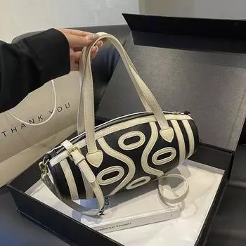 Сумка для регби для женщин из зарубежной трансграничной ниши, новый модный дизайн 2024 года, сумка через плечо на одно плечо чёрный