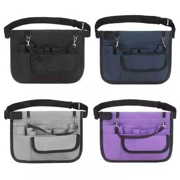 Сумка для ремня для инструментов, рабочий фартук, несколько карманов, двухсторонняя ткань Оксфорд, прочная конструкция, регулируемый ремень для индивидуальной подгонки чёрный