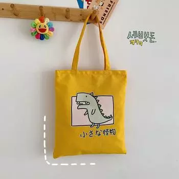 Сумка для репетиторства для учеников начальной школы, холщовая сумка, детская сумка для репетиторства для мужчин и женщин, большая вместимость, мультяшная милая корейская версия, сумка для переноски книг белый