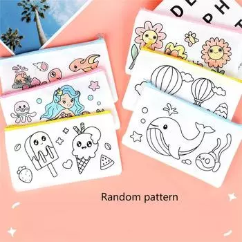 Сумка для рисования карандашом для самостоятельного заполнения цветом, креативная сумка для хранения канцелярских принадлежностей, маркер, наборы для рисования для детей и студентов one size белый