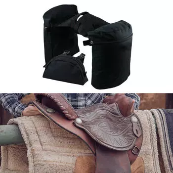 Сумка для рогов Pommel Pocket Combo Trail Riding, Подарочные сумки для седла, Трендовые сумки для конного спорта на длинные дистанции чёрный