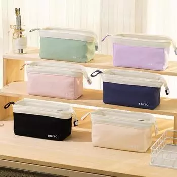 Сумка для ручек большой емкости, портативная многофункциональная сумка на молнии для мальчиков и девочек, школьный карандаш для школьников, чехол для канцелярских принадлежностей, школьные принадлежности чёрный