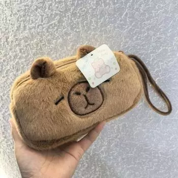 Сумка для ручек Capybara Plush на молнии, чехол для карандашей Capybara Plush, чехол для карандашей Capybara Plush, офис style 3
