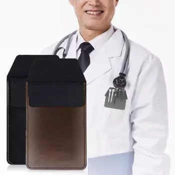 Сумка для ручек, нежная текстура, сплошной цвет, карманный протектор из искусственной кожи, органайзер для карандашей, сумка для лаборатории чёрный