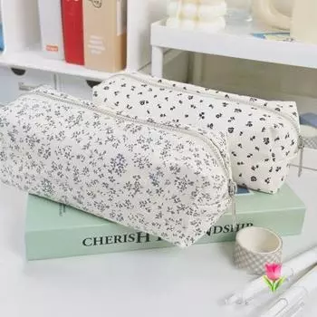 Сумка для ручек с милым мультяшным цветочным принтом, симпатичная канцелярская сумка, большой вместительный пенал, многофункциональный органайзер для канцелярских принадлежностей A1