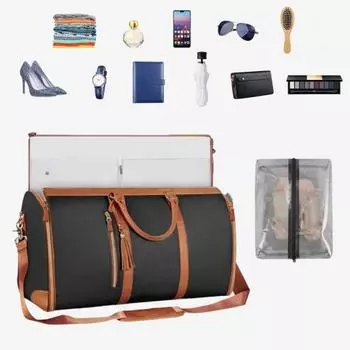 Сумка для ручной клади, большая дорожная сумка с ручкой, застежкой-молнией, водонепроницаемая, устойчивая к царапинам дорожная сумка для костюма коричневый