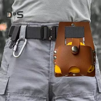 Сумка для рулетки для инструментов на открытом воздухе, износостойкий чехол для рулетки с возможностью быстрого извлечения, аксессуар для пояса инструментов коричневый