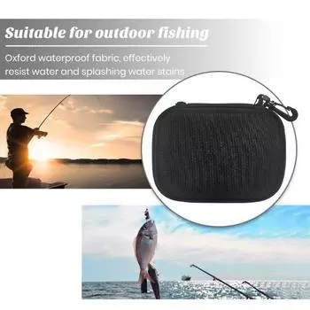 Сумка для рыболовной приманки, контейнер для поддельной приманки, застежка-молния, большая вместимость, водонепроницаемый портативный держатель для рыболовной приманки, сумка для хранения чёрный