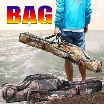 Сумка для рыболовных снастей 130 см. Складные универсальные сумки для рыбалки. Сумки для удочек. зелёный