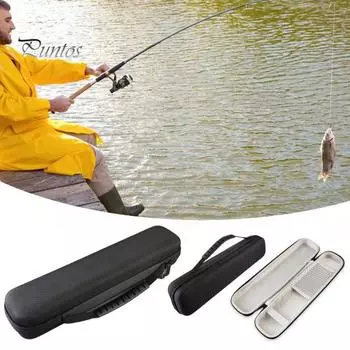 Сумка для рыболовных снастей, большой вместительный чехол для удочки с усиленной ручкой, металлическая молния, портативная сумка для хранения удочки из ткани Оксфорд чёрный