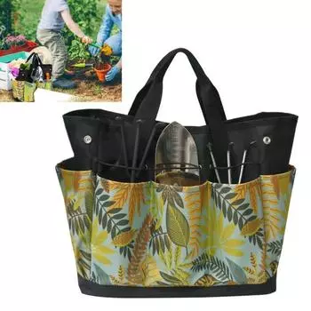 Сумка для садовых инструментов с 9 карманами, водонепроницаемая, прочная, из ткани Оксфорд, садовая сумка, большая вместимость, сумка-органайзер для садовых инструментов, чехол для хранения красный