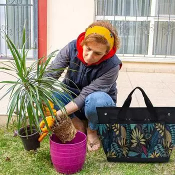 Сумка для садовых инструментов с 9 карманами, водонепроницаемая, прочная, из ткани Оксфорд, садовая сумка, большая вместимость, сумка-органайзер для садовых инструментов, чехол для хранения красный