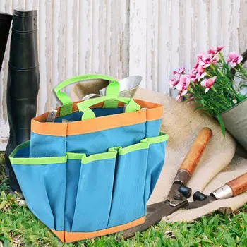 Сумка для садовых принадлежностей с ручкой, водонепроницаемый органайзер для инструментов для садоводов 30x10x24.5cm_Blue