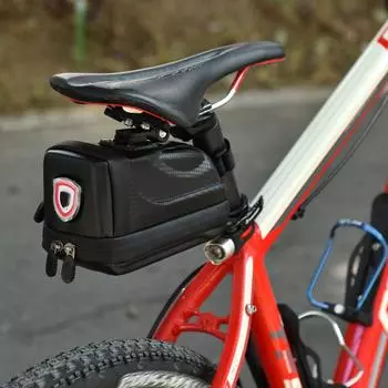 Сумка для седла велосипеда с жестким корпусом, задним фонарем и дождевиком, водонепроницаемая сумка для хранения велосипеда, велоспорт Type 2