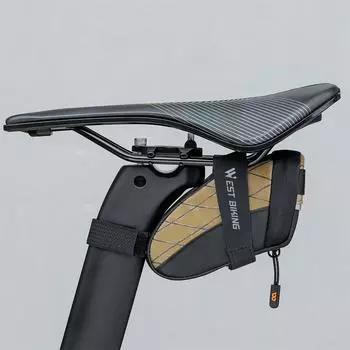 Сумка для седла велосипеда Водонепроницаемая сумка для велосипеда под сиденьем Сумка для хранения велосипеда с быстросъемным креплением жёлтый/чёрный