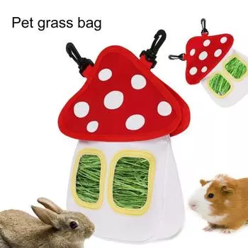 Сумка для сена для кроликов большой вместимости с подвесным крючком Кормушка для морских свинок для кроликов Сушеная трава