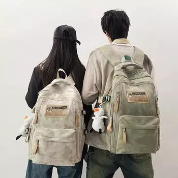 Сумка для школьников средней школы, женский рюкзак с буквами, мужская дорожная сумка большой вместимости чёрный