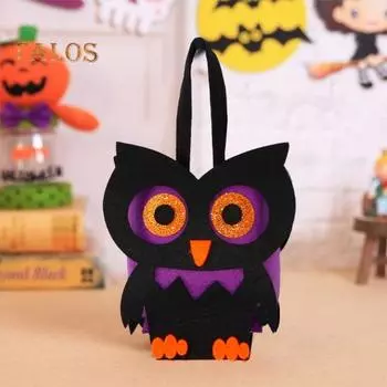 Сумка для сладостей на Хэллоуин, летучая мышь, тыква, привидение, череп, сумка для сладостей, ведро для закусок, многоразовые фетровые сумки для подарков на вечеринку в честь Хэллоуина D