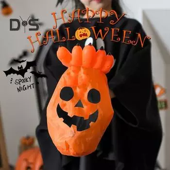 Сумка для сладостей на Хэллоуин, сумка для хранения конфет в форме ладони, многоразовый держатель для сладостей на Хэллоуин, аксессуары для вечеринок оранжевый