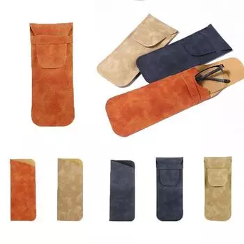 Сумка для солнцезащитных очков с бархатной подкладкой, чехол для очков, маленькая сумка для очков из искусственной кожи для улицы navy blue-covered