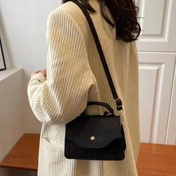Сумка для сообщений Ретро-сумка через плечо Сумка Роскошная сумка через плечо Маленькая квадратная сумка-тоут для шопинга чёрный